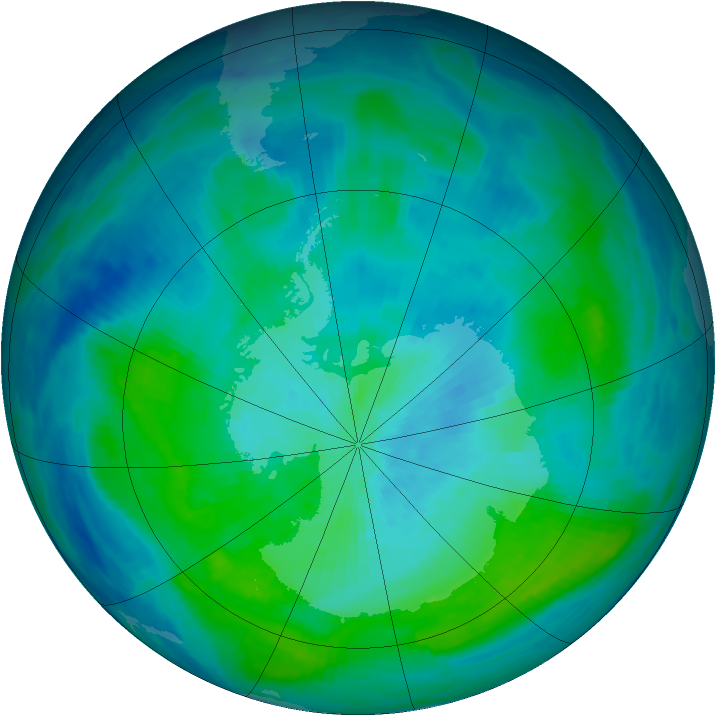 Antarctic ozone map for 04 March 1988